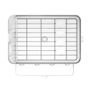 Simplehuman Stainless Steel Frame Dish Rack | 360° Swivel Spout | Anti-Residue Coating | Utensil Holder