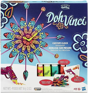 Kit de création d'horloge personnalisée Play-Doh Vinci à faire soi-même