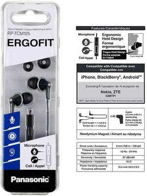 Panasonic Earphones with Microphone Black image 0