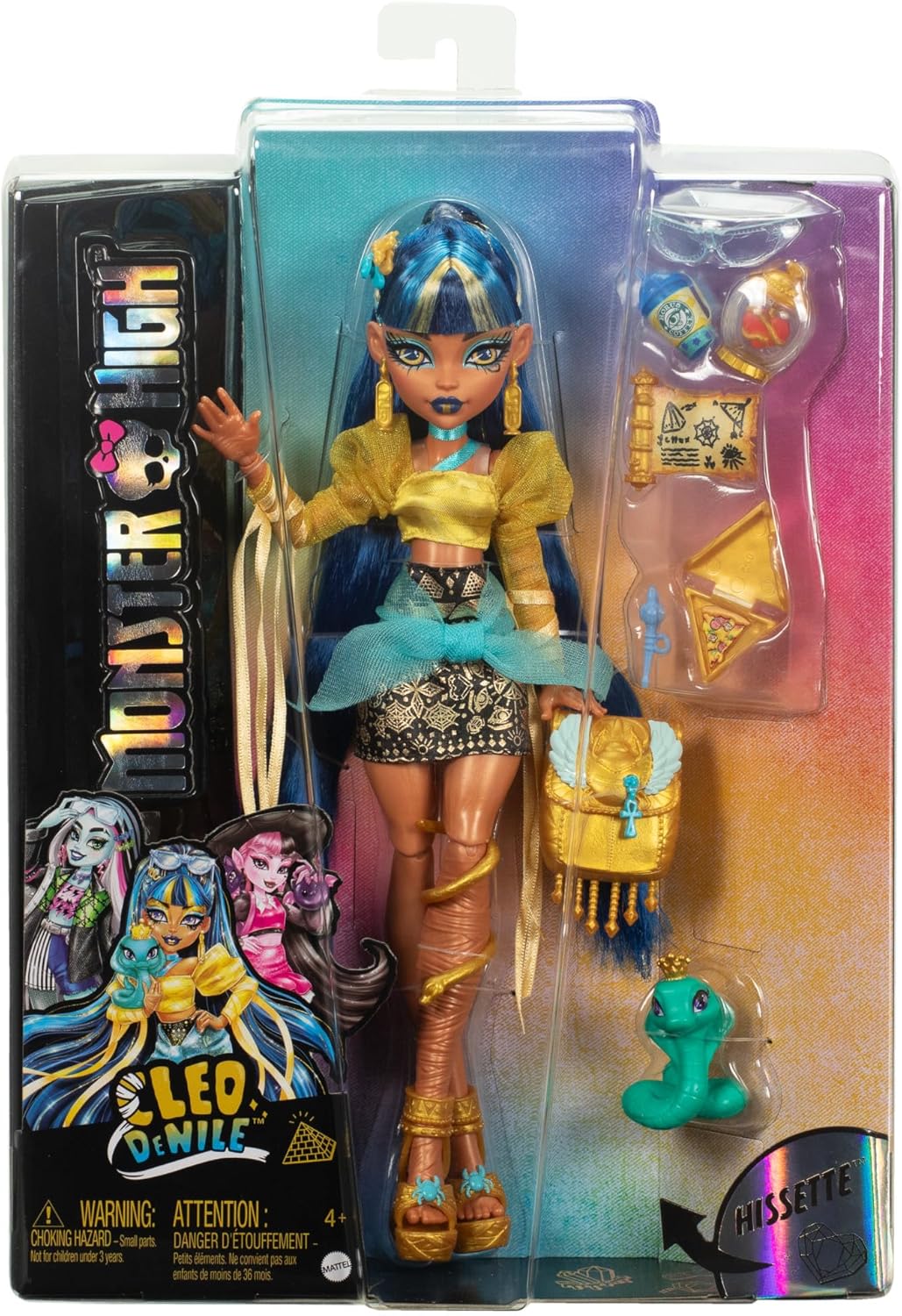 Monster High Cleo De Nile Golden Fashion Doll with Pet Hissette image 5