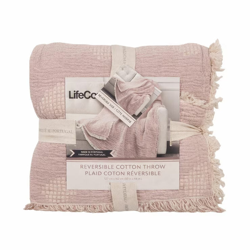 Life Comfort Reversible 100% Cotton Gauze Throw in 4 Colours, 127 X 162 Cm