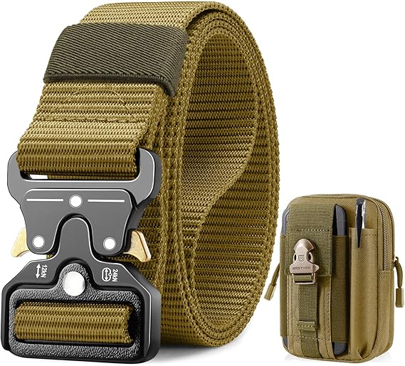 BESTKEE Men's Tactical Belt - Heavy Duty Military Style With Molle Pouch image 0