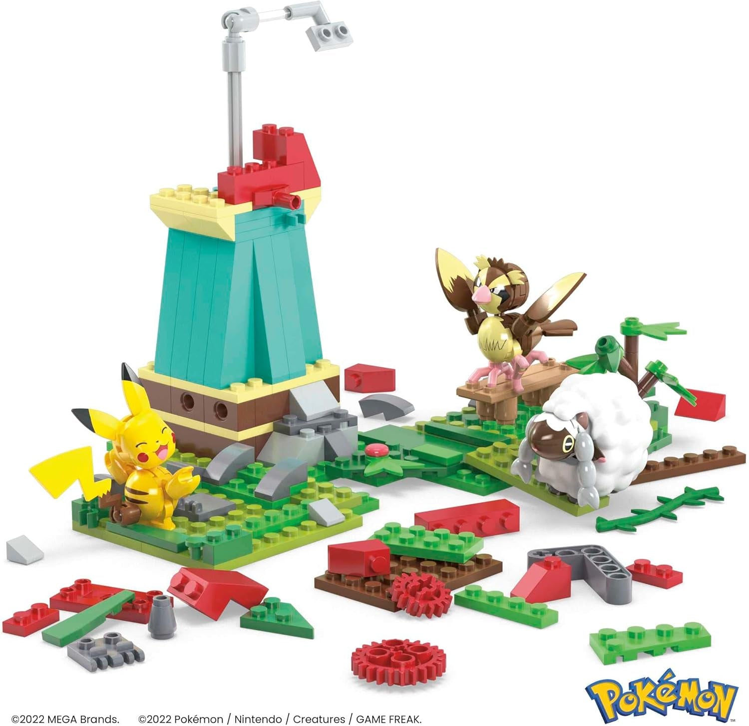 MEGA Pokémon Building Toys Set, Countryside Windmill with 240 Pieces, Motion and 3 Poseable Action Figures, for Kids, HKT21