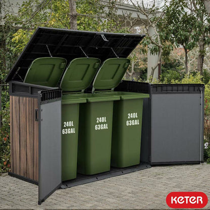 Keter Rosewood Horizon 6Ft 3" X 3Ft 7" (1.9 X 1.1M) Horizontal 2,020 Litre Storage Shed