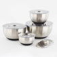 MIU Stainless Steel Mixing Bowls with Lids, 8 Piece Set, with 3 Grater Attachments