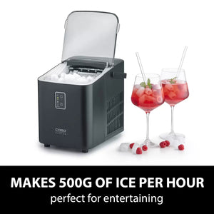 Caso IceChef Compact Ice Cube Maker | 2 Ice Sizes | 12kg/24hr | 42dB | 1L Tank