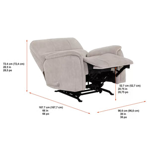 True Innovations Hayden Beige Fabric Manual Recliner Chair