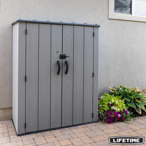 Lifetime 4Ft 6" X 2Ft 4" (1.4 X 0.7M) Vertical 1,510 Litre Storage Shed with Shelving - Model 60457
