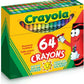 Crayola Crayons Crayons Assorted Colors 64 Count image 0