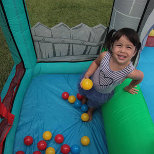 Château gonflable Happy Hop Happy House, piscine à balles et toboggan (3 ans et plus)