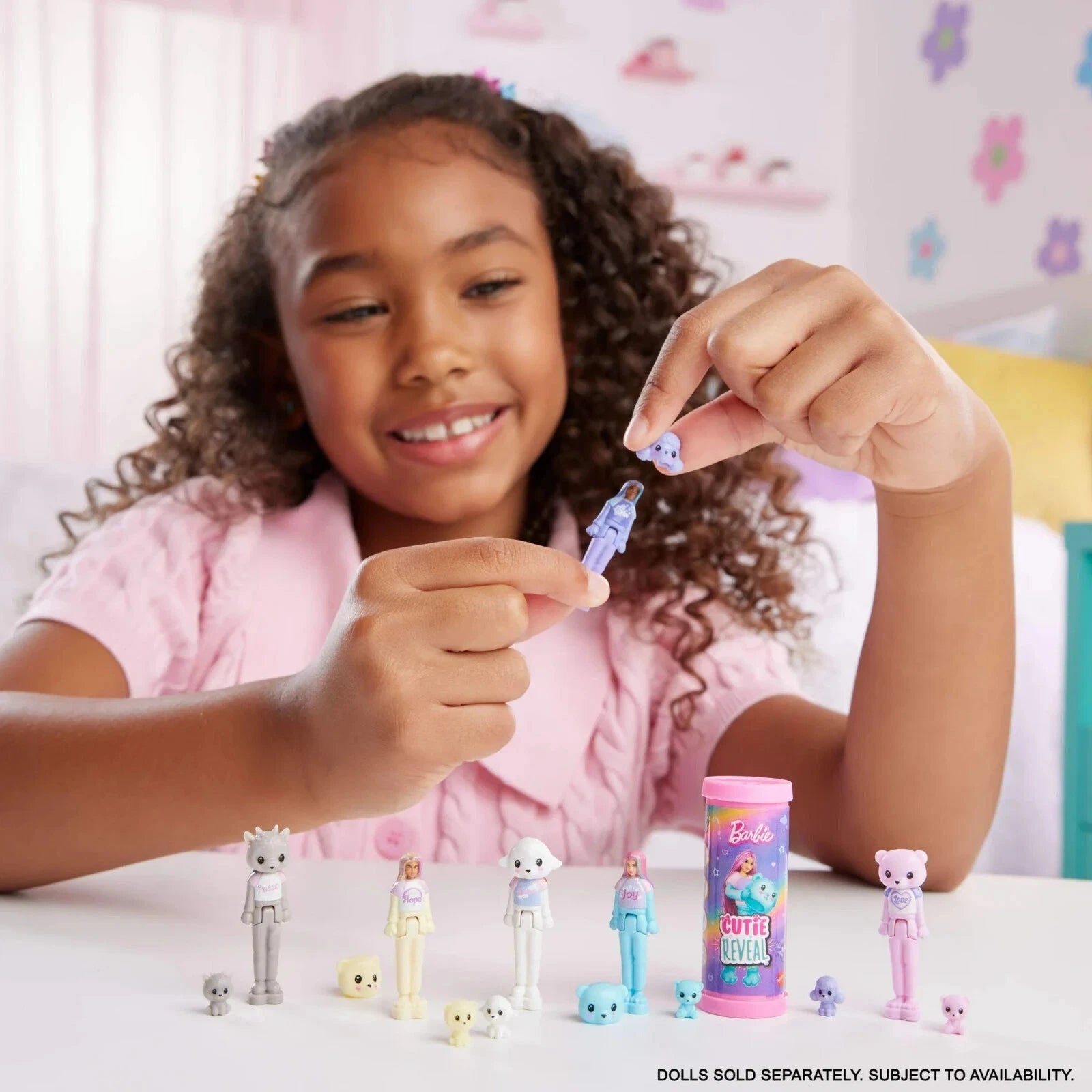 Mini BarbieLand Cutie Reveal Doll & Pet - Cozy Cute Tees Series image 1