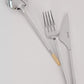Golden Bell 24-Piece Cutlery Set | 18/10 Stainless Steel | Gold Plated Accents | Silver & Gold