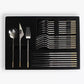Golden Bell 24-Piece Cutlery Set | 18/10 Stainless Steel | Gold Plated Accents | Silver & Gold
