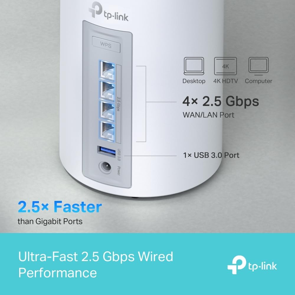 TP-Link Deco BE65 BE9300Mbps Tri-Band Wi-Fi 7 Mesh System  (3-pack) image 1