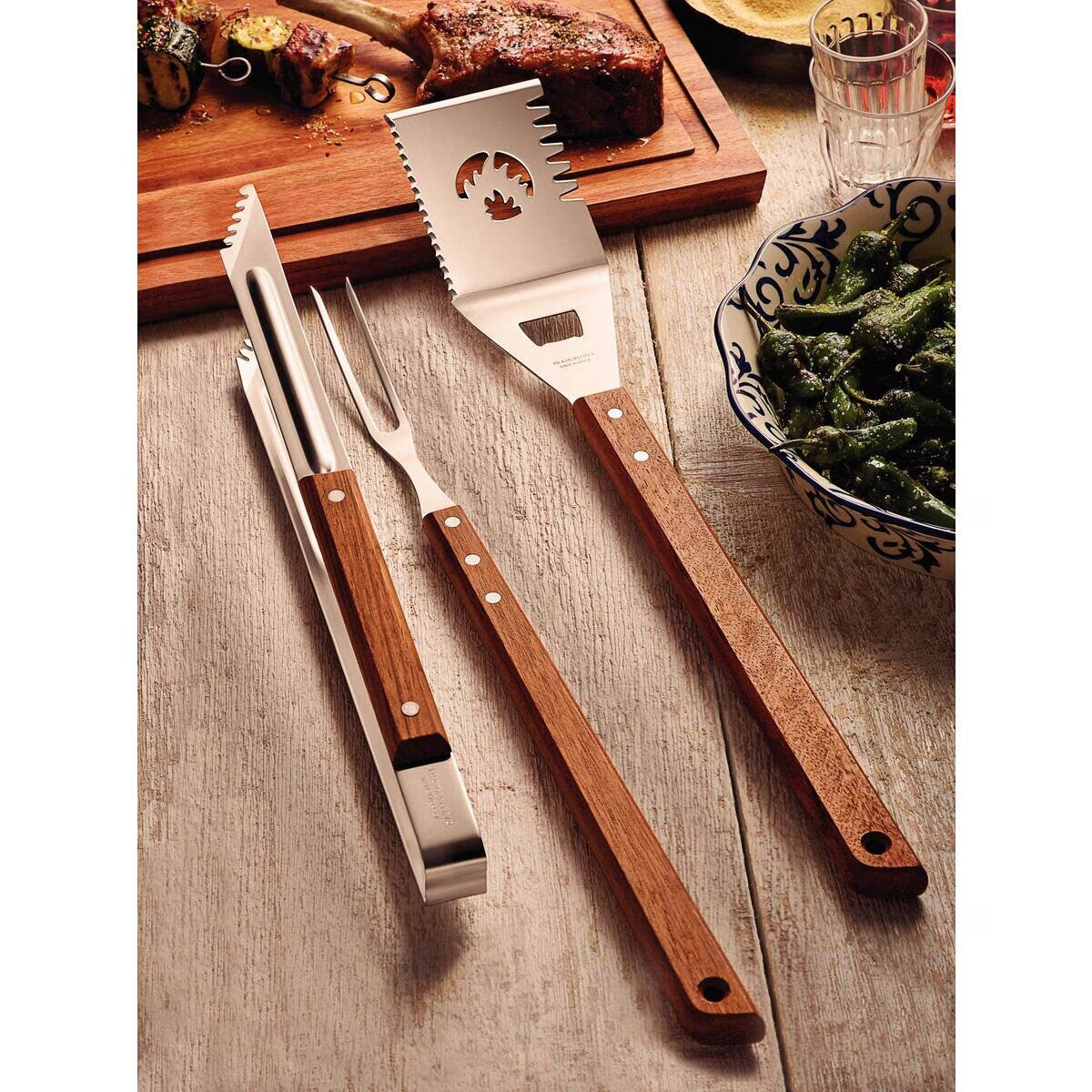 Tramontina BBQ Hardwood Tool Set, 3 Piece image 0