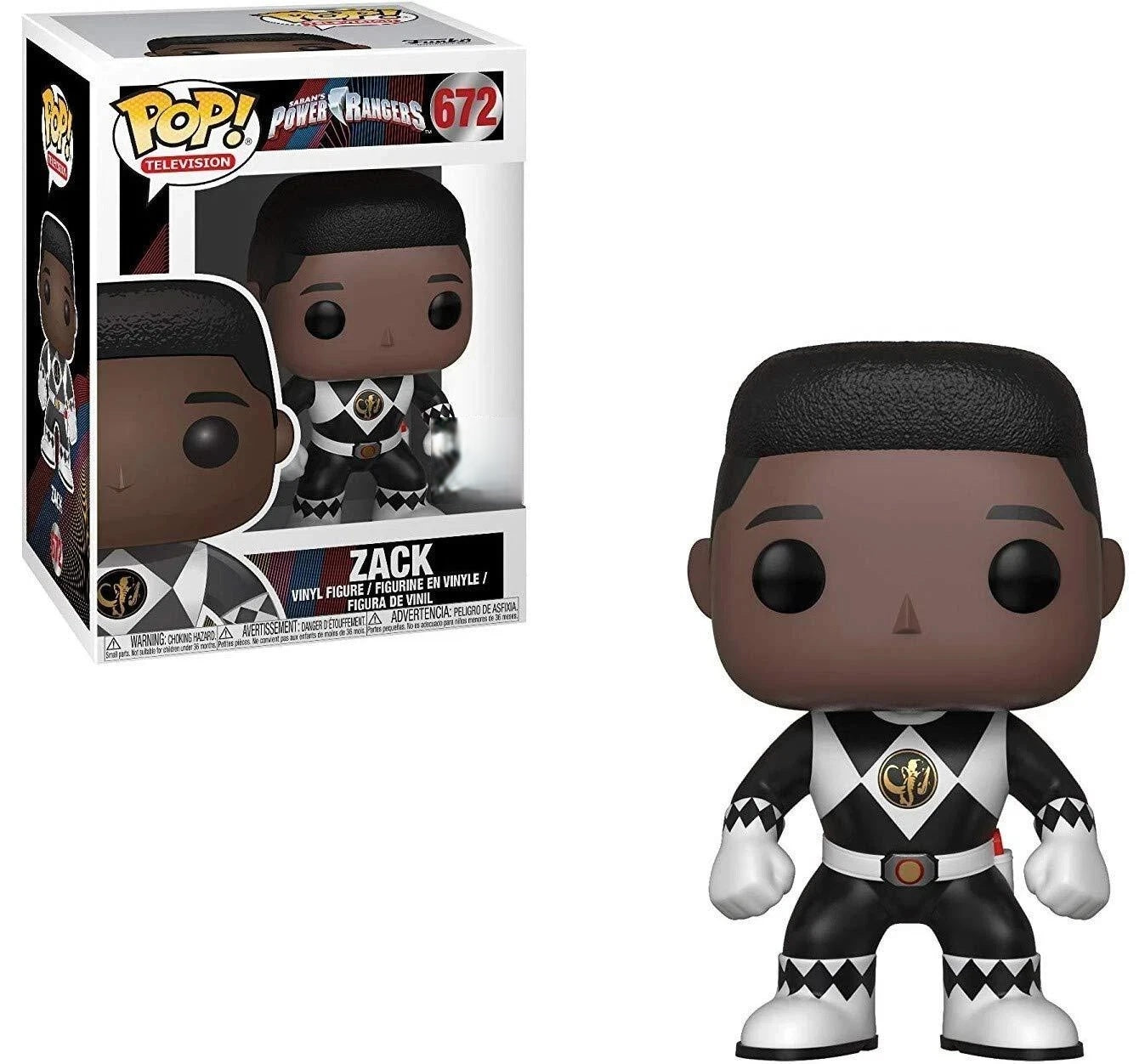 Funko POP! Black Power Ranger Zack (No Helmet) #672 image 0