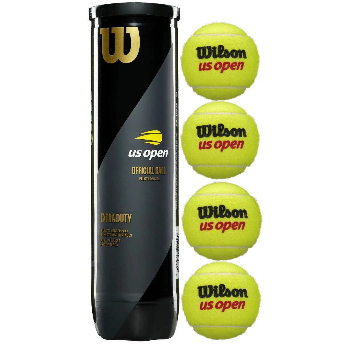 Balles de tennis Wilson US Open, paquet de 4
