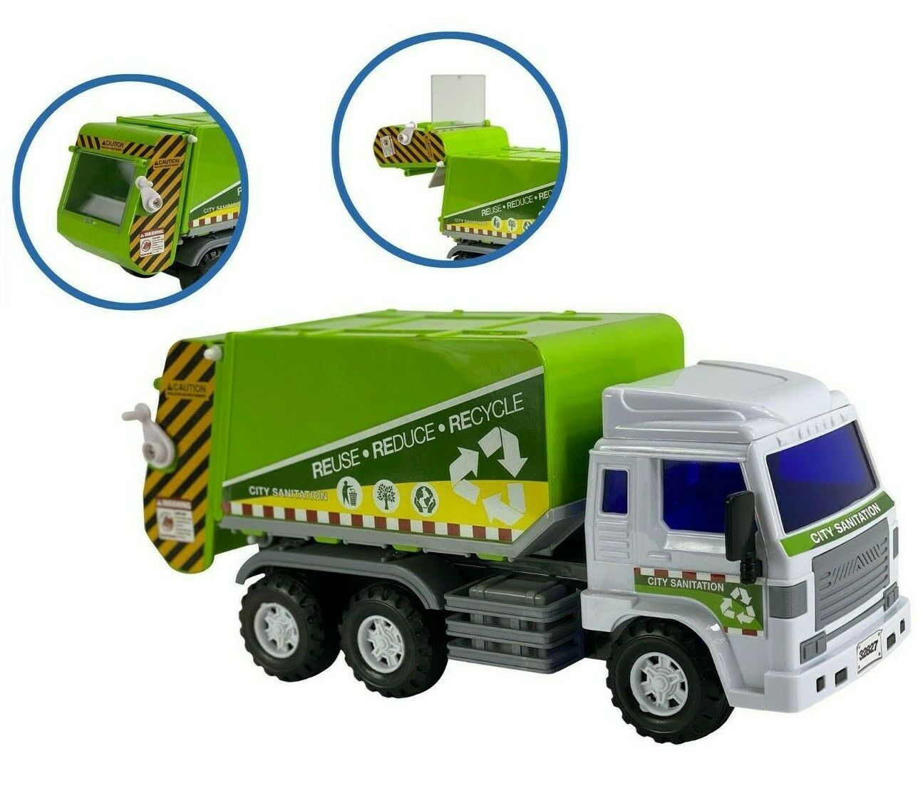 Bin Lorry Dumps When Full, Medium Duty Friction Powered Toy - Big-Daddy image 1
