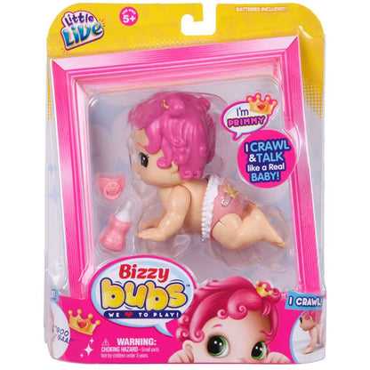 Little Live Bizzy Bubs Primmy Princess Baby Doll | Interactive | Bounces, Babbles & Crawls