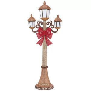 Puleo 7ft LED Christmas Lamp Post | 220 LEDs | 27 Twinkling Bulbs | Warm White | Indoor & Outdoor | 2.1m