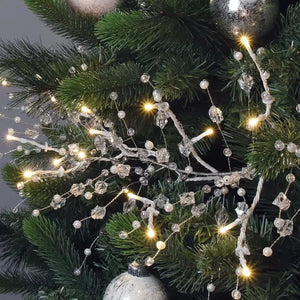 9ft LED Metallic Sphere Bead Garland | 100 Warm White LEDs | End-to-End | Indoor | 274cm