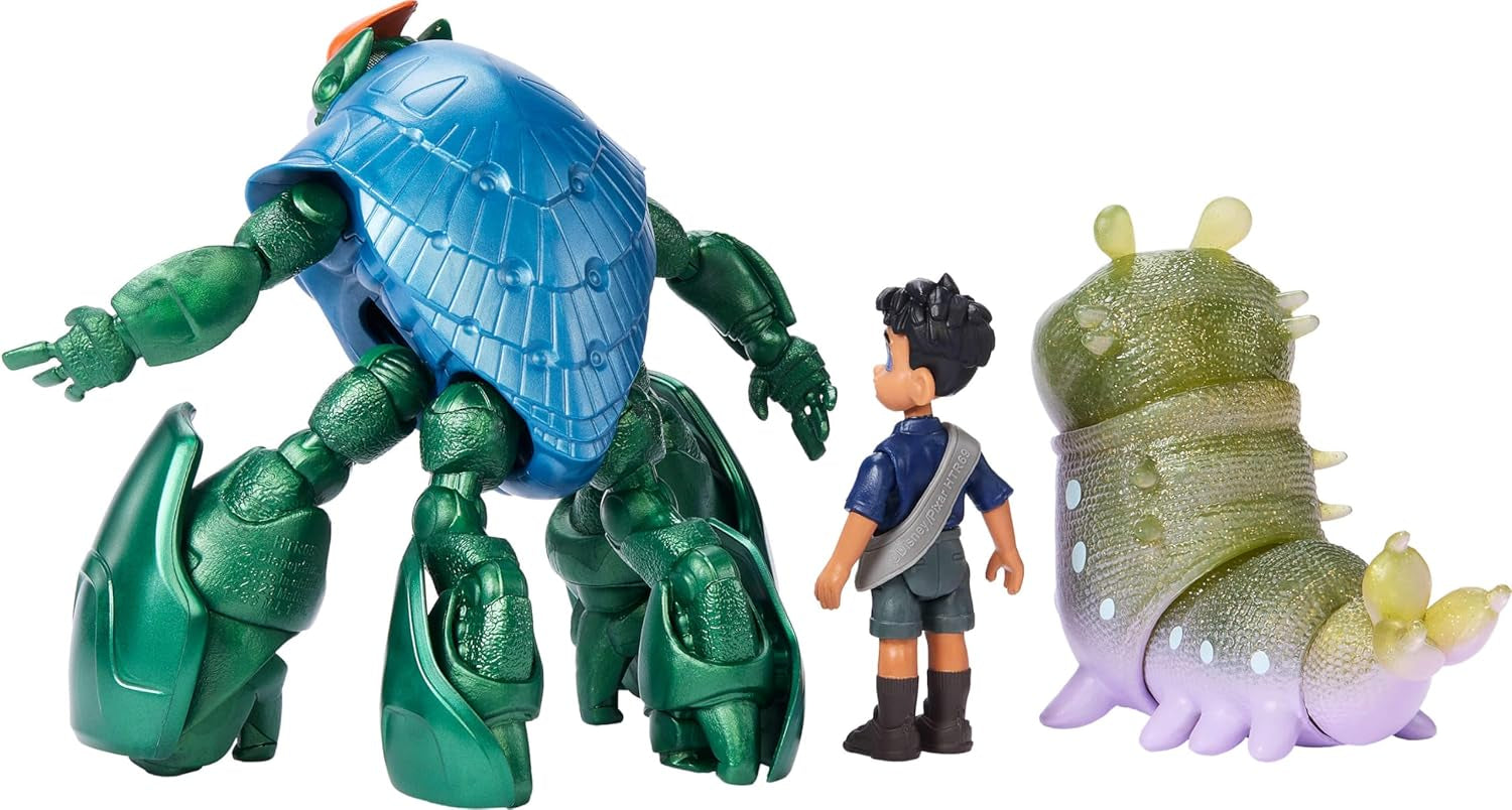 Disney and Pixar Elio Action Figure Storyteller 3 Pack, Elio, Ambassador Grigon and Glordon Characters, Posable Movie Toys at 4-In Scale