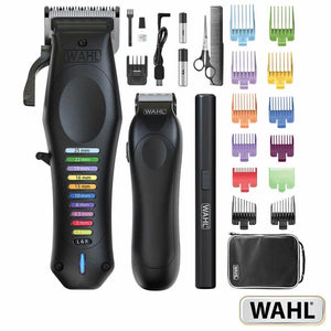 Wahl Colour Pro Cordless Hair Clipper & Trimmer Kit | 120min Battery | USB Charge | Colour-Coded Combs | Black