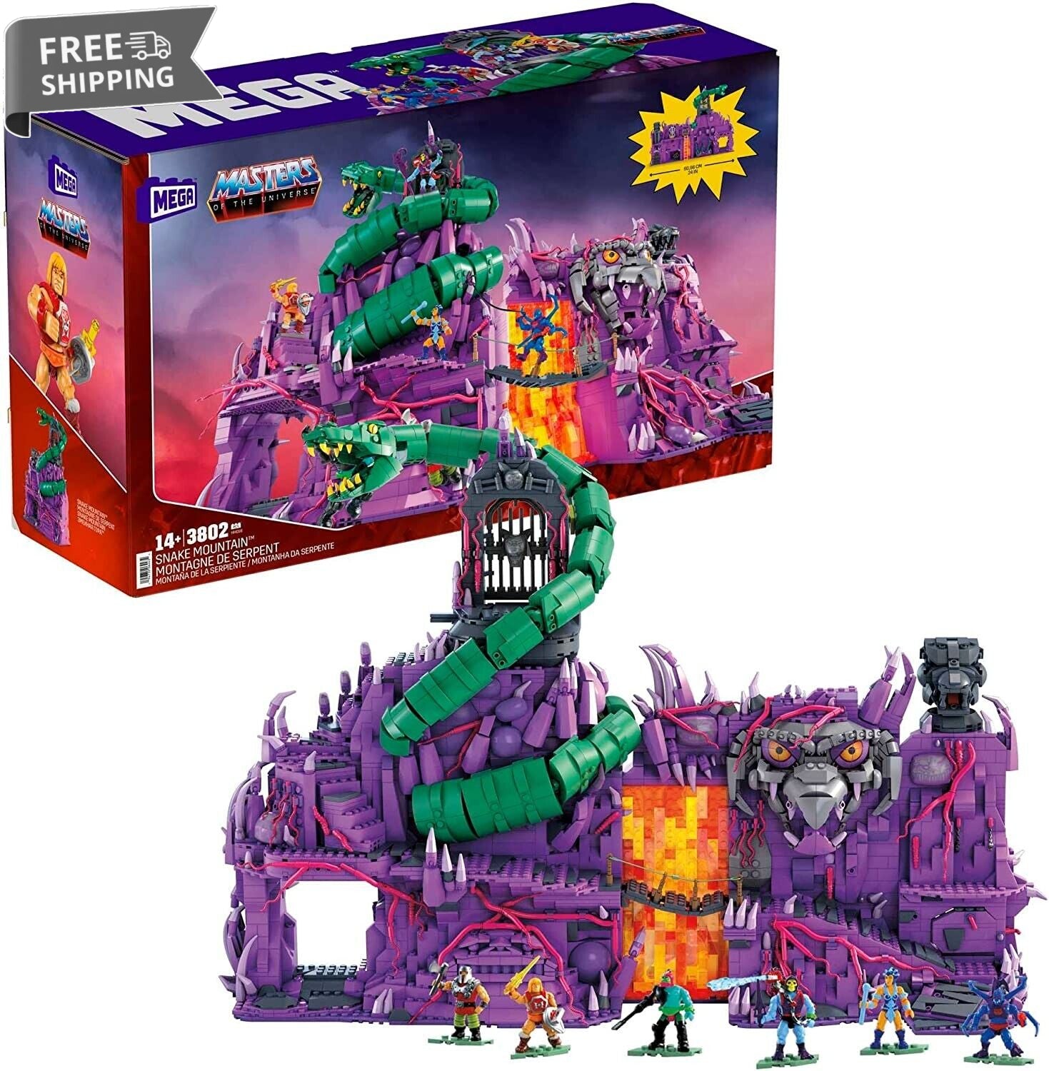 MEGA MOTU Superhero Snake Mountain Toy Building Set image 0