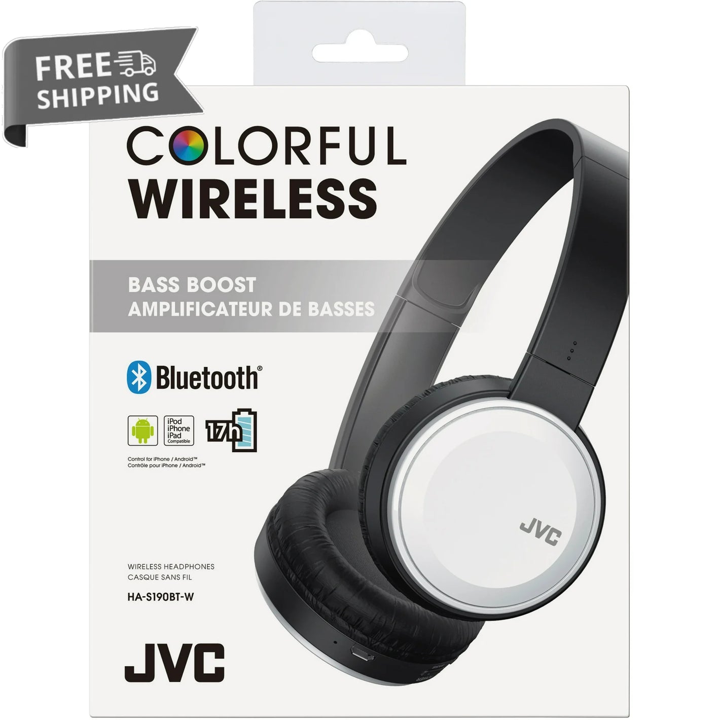 JVC Headphones Wireless Bluetooth Colourful HAS190BT Lightweight With Mic image 0