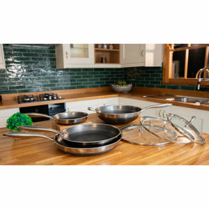 Ensemble de 7 pièces de batterie de cuisine PRO STEEL Fusion
