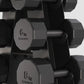 Centr 108Kg Rubber Dumbbell Set with Rack