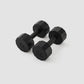 Centr 108Kg Rubber Dumbbell Set with Rack