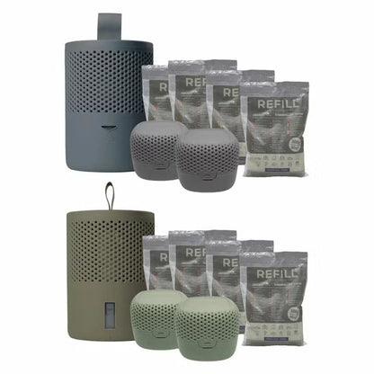 Vybra Absodry Moisture Absorber Bundle | 1x Series 6 + 2x Series 3 + 4x Refill Bags | Silent | 2 Colours