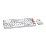 Logitech POP ICON Bluetooth Keyboard and Mouse Combo – White Orange image 0