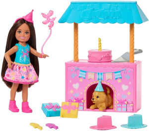 Barbie Family & Friends Club Chelsea Surprise Birthday Party Playset with Chelsea Small Doll (Brunette), Transforming Doghouse & 10+ Accessories, JJB41