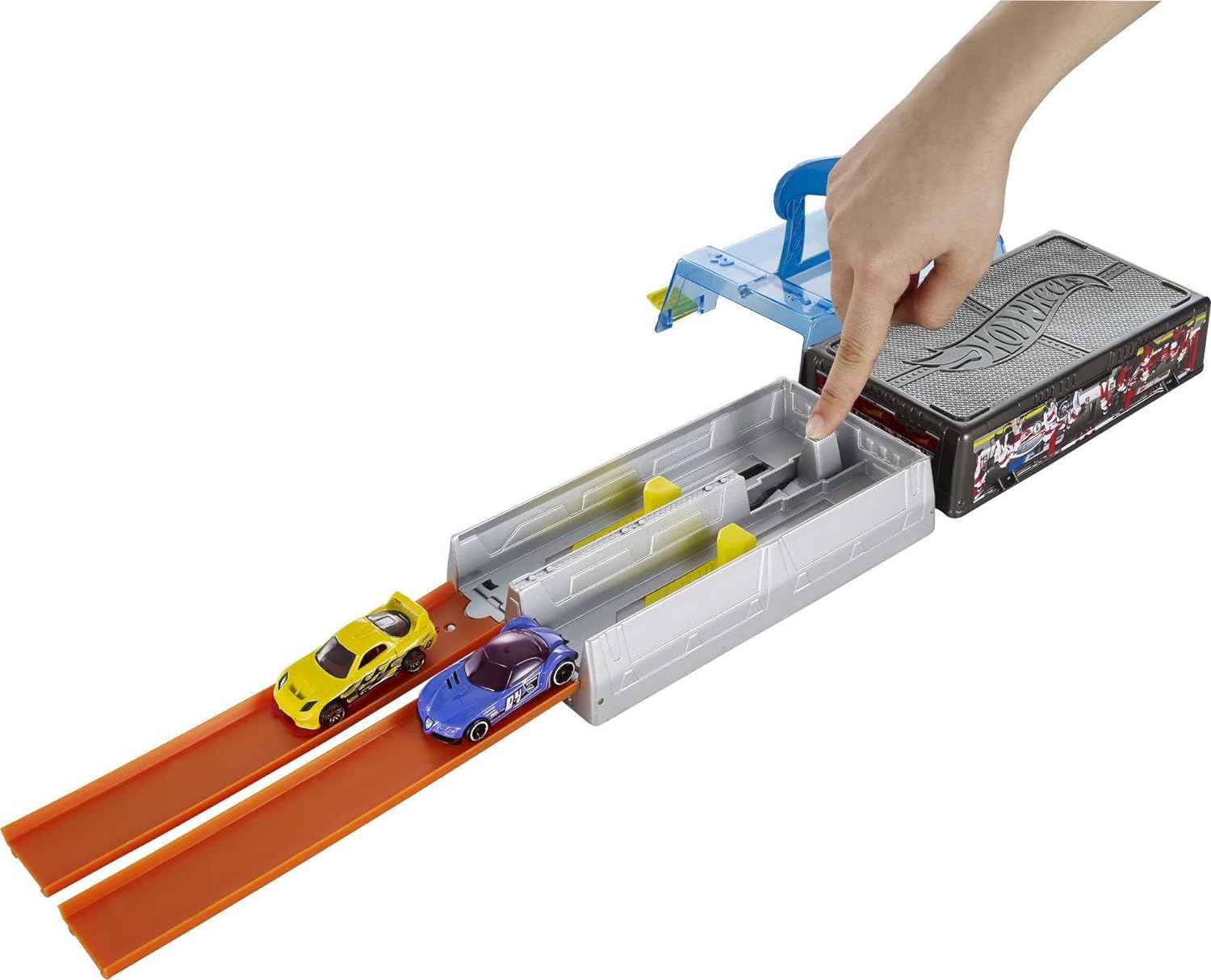 Hot Wheels Toy Cars & Track Set, Race Case Playset image 4