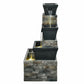 34.5" (86Cm) Brick Tiered Outdoor Fountain with Leds