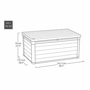 Rosewood Signature Garden Storage Box | Keter | 575 Litre Brown