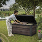 Rosewood Signature Garden Storage Box | Keter | 575 Litre Brown