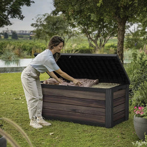 Rosewood Signature Garden Storage Box | Keter | 575 Litre Brown