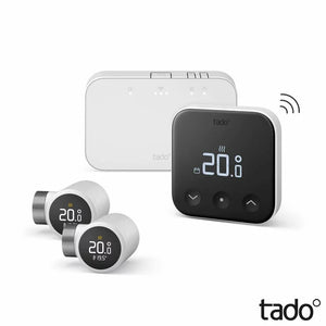 Tado Wireless Smart Thermostat X Multi-Room Starter Kit | Smart Radiator Thermostat X | Matter | Alexa | Google Home | White
