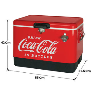 Coca-Cola 51L Stainless Steel Ice Chest with Bottle Opener 85 Can
