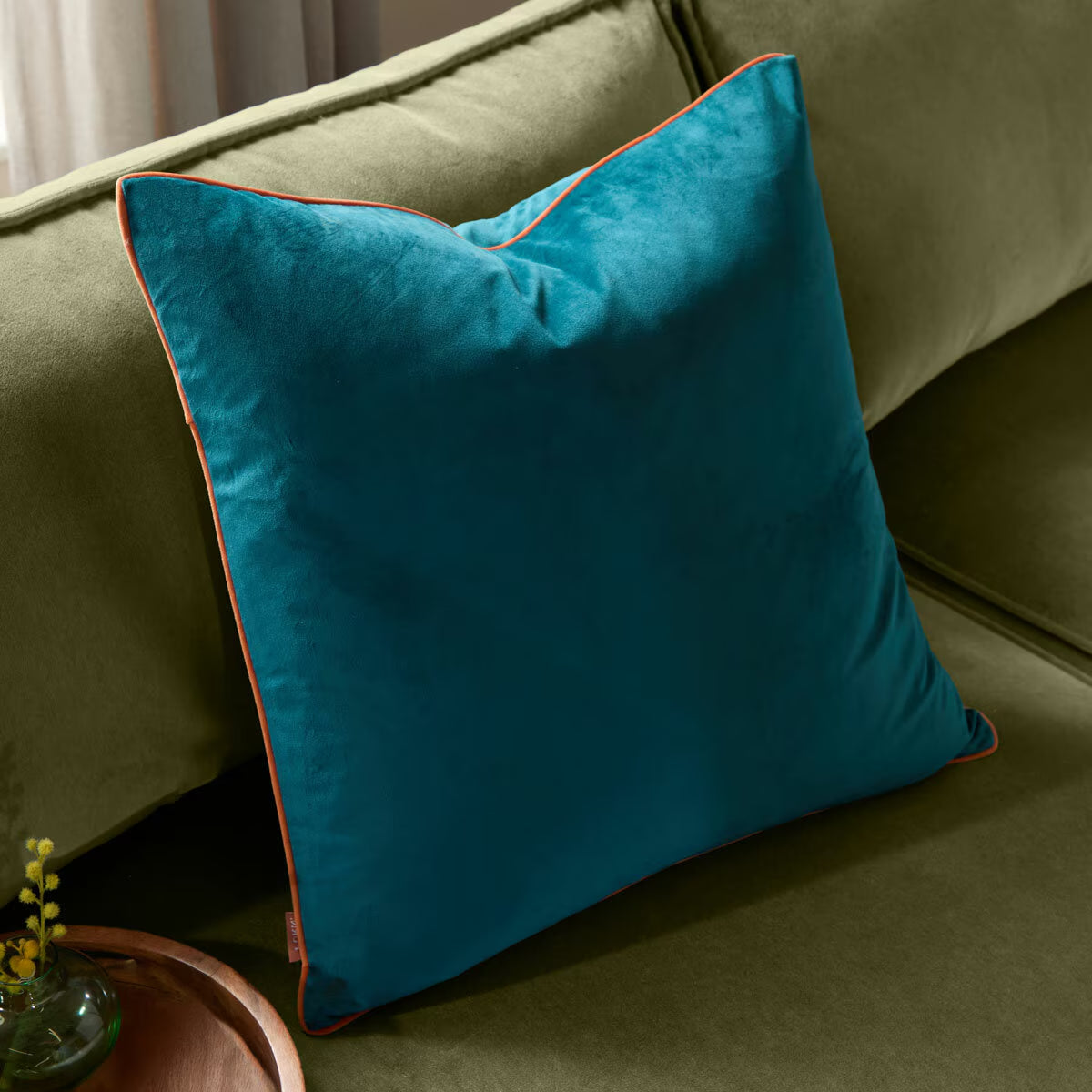 Furn Meridian Navy Velvet Feather Fill Cushion, 55 X 55 Cm