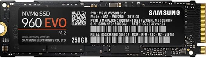 Samsung 960 EVO 250GB SSD M.2 NVMe PCIe Internal SSD MZ-V6E250BW image 1