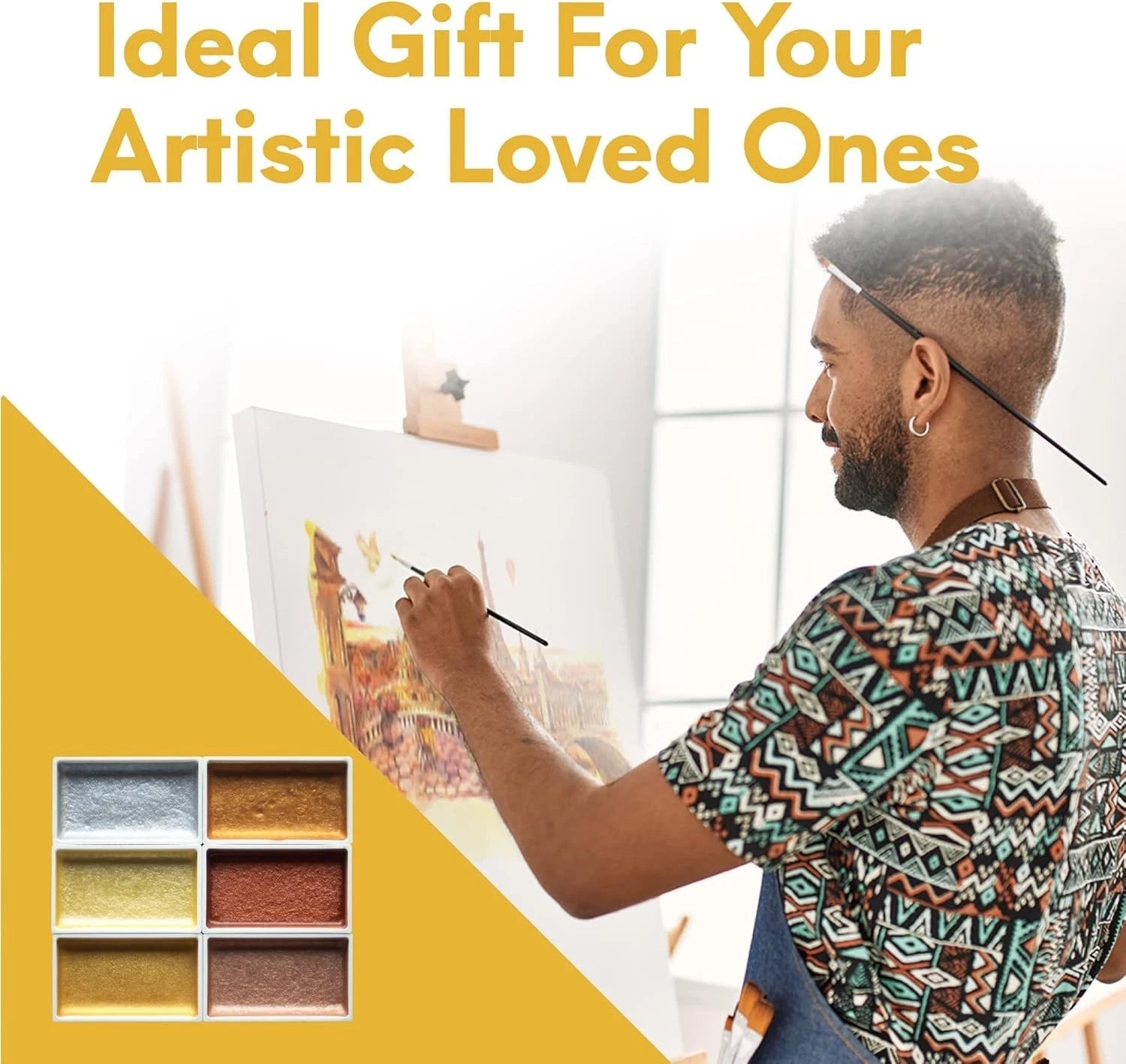 Komorebi Metallic Watercolor Paint Set – Six Shimmery Colours, Portable Box image 7