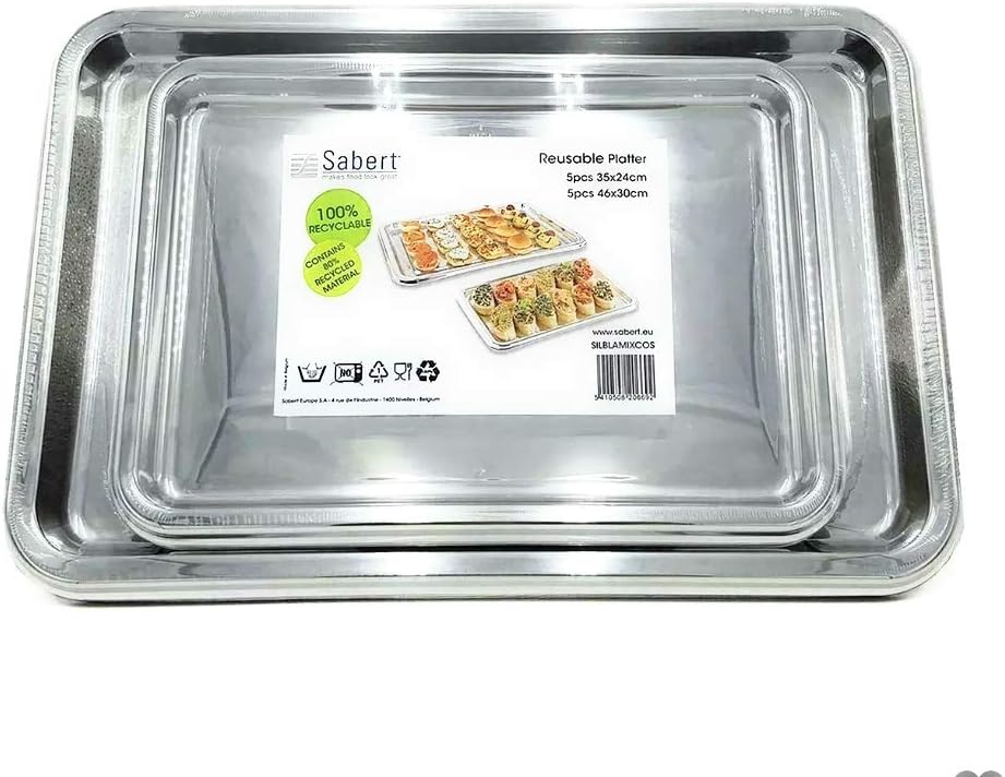 Sabert Reusable Rectangular Mixed Platters, 10-Pack for Parties and Catering image 0