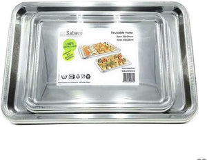 Sabert Reusable Rectangular Mixed Platters, 10-Pack for Parties and Catering image 0