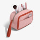 Stackers Heart Cosmetic Case | Faux Leather | Multi-Compartment | Mirror, Wrist Strap & Heart Keyring