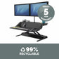 Fellowes Lotus Sit-Stand Workstation | 22 Height Settings | Smooth Lift | Fully Assembled | Black