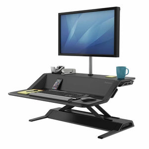 Fellowes Lotus Sit-Stand Workstation | 22 Height Settings | Smooth Lift | Fully Assembled | Black